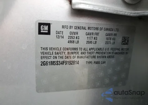 2015 Cadillac Xts Luxury Collection from USA, damaged, VIN 2G61M5S34F9192814